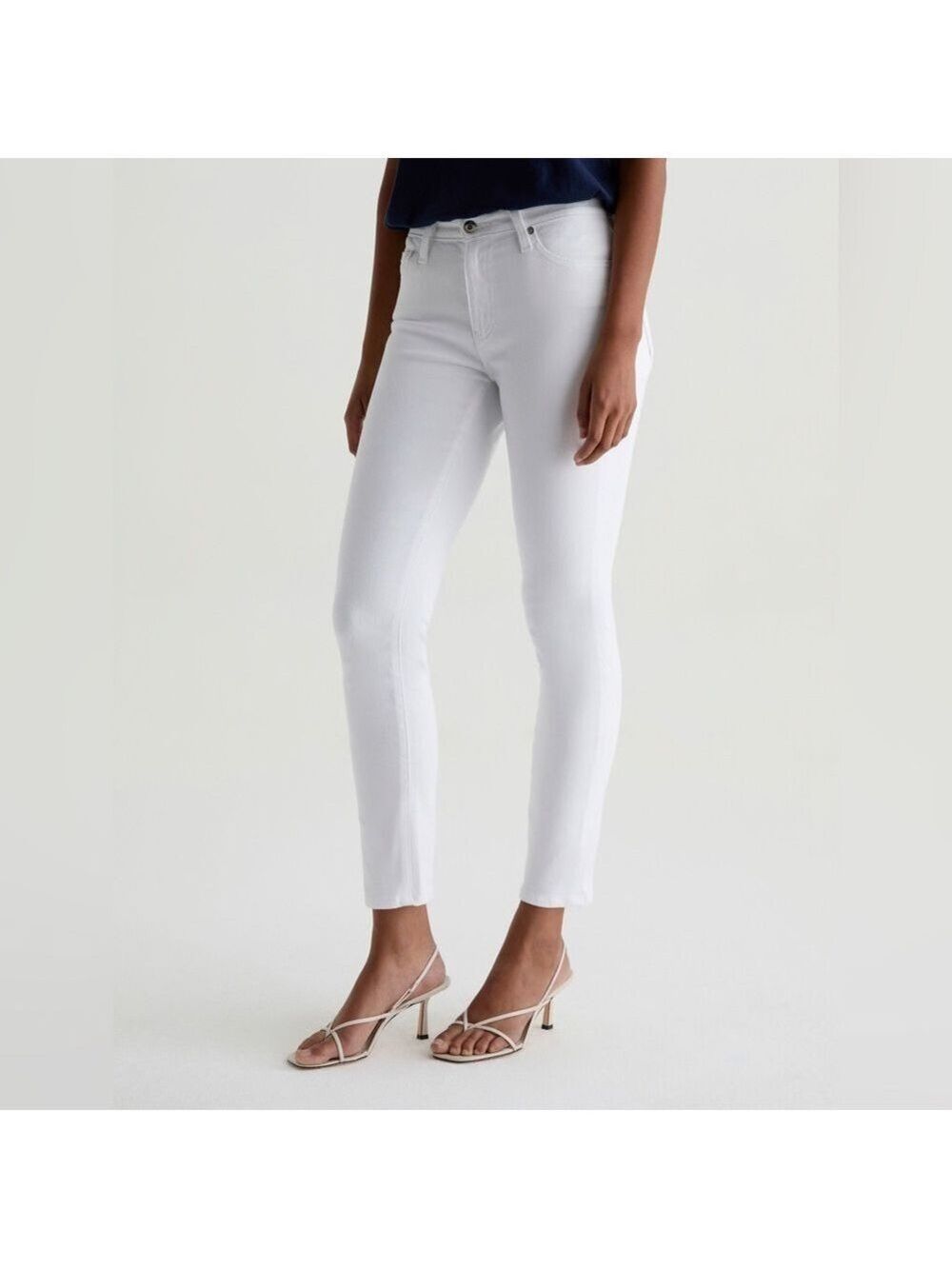 Ag Adriano Goldschmied The Prima Ankle Cigarette Ankle Jeans White Size 27R - Picture 4 of 13